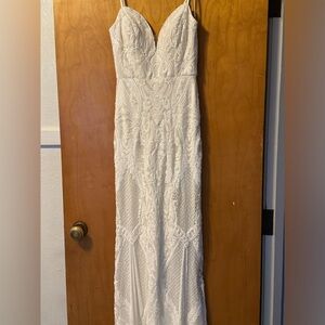 Lulu's White Lace Wedding Dress